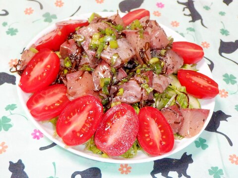 夏にピッタリ♪ハマチのゆかり塩昆布和え